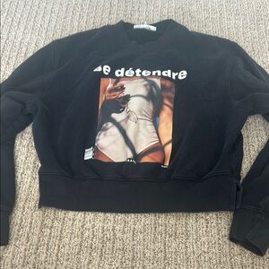 Frame Denim Black Graphic Sweatshirt